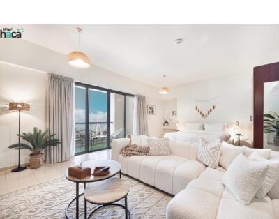 Boho Studio with Full Sea and Ain Dubai View